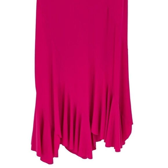 Joseph Ribkoff Short Cap Sleeve Asymmetrical Flowy Midi Dress Women 10 Pink - Picture 6 of 10